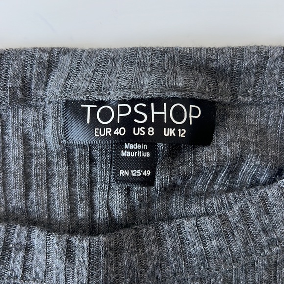 Topshop grey ribbed crop top - Picture 2 of 2